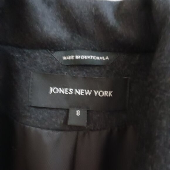 Jones New York Dark Gray Wool Blend Winter Midi Coat Women’s Size 8 EUC - Picture 7 of 15